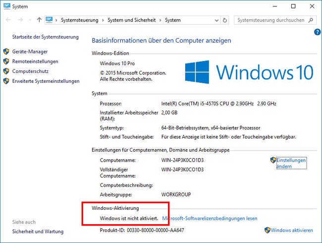 Windows 10 ist plötzlich nicht mehr aktiviert.