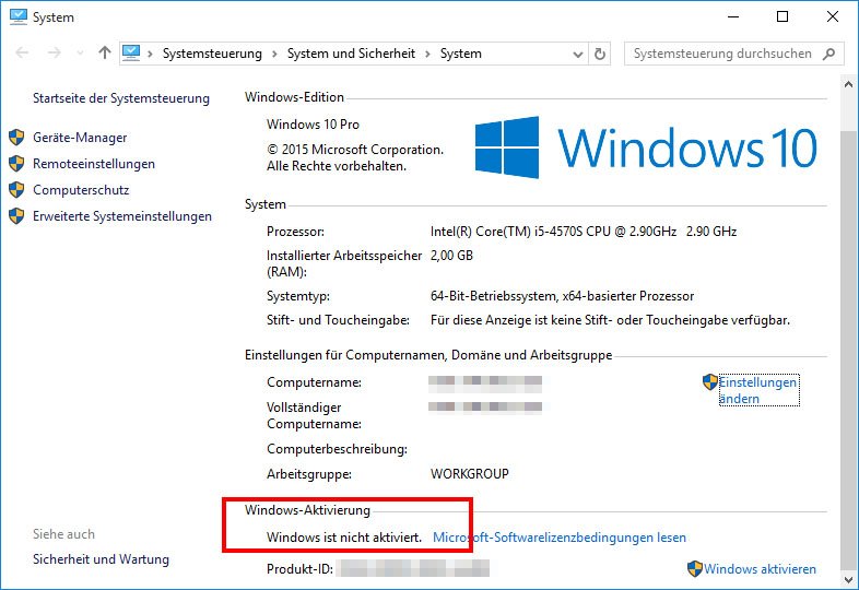 Windows 10 wurde aufgrund des Fehlers 0xc004f050 nicht aktiviert.