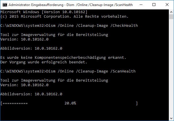 Windows 10: DISM hat keine Beschädigungen gefunden. (Bildquelle: GIGA)