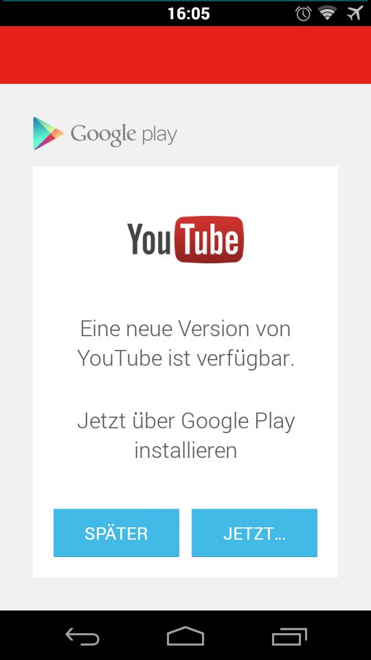 Die Youtube-App zu aktualisieren kann bei Problemen helfen.