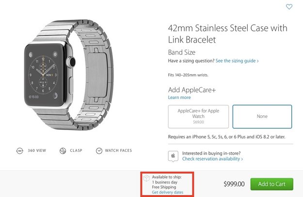 Apple kann Apple-Watch-Nachfrage jetzt weitgehend bedienen