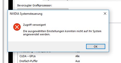 Die Nvidia-Systemsteuerung öffnet gar nicht oder ihr seht diesen Fehler. Bildquelle: gutefrage.net/frage/nvidia-treiber-probleme-win-10