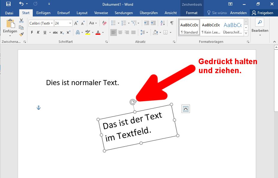 Word Text & Textfeld drehen so geht's