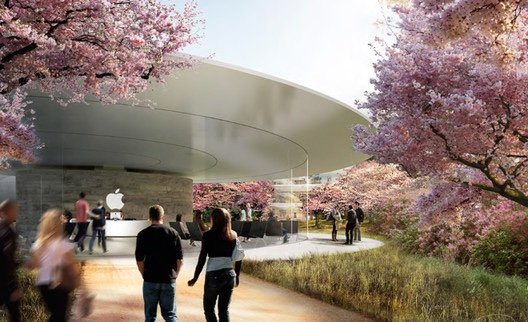 Apple Campus 2: Besucherzentrum mit Dachterasse, Apple Store und Cafe