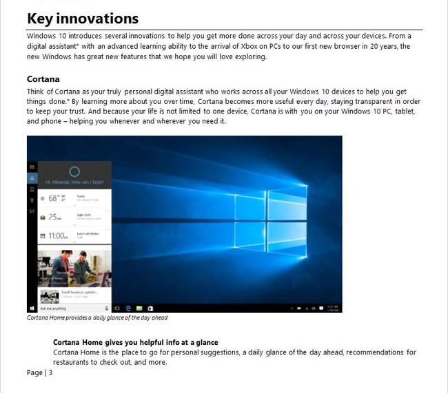 Handbuch: Microsoft zeigt euch die Vorteile und Funktionen von Windows 10.