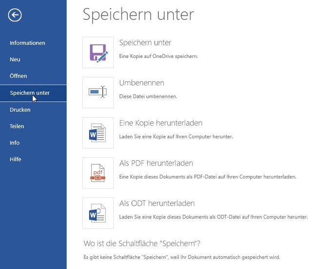 word-online-speichern