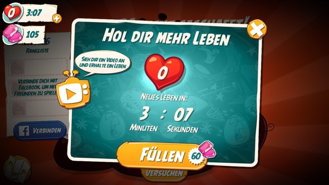 Angry Birds hol dir mehr leben