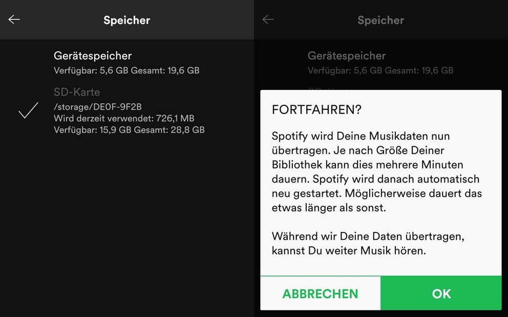Spotify Speicherort SD-Karte Geraetespeicher anpassen 02