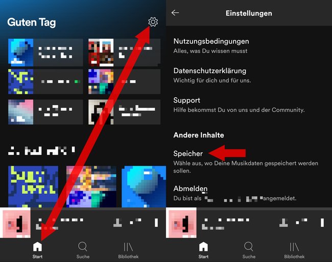 Spotify Speicherort SD-Karte Geraetespeicher anpassen