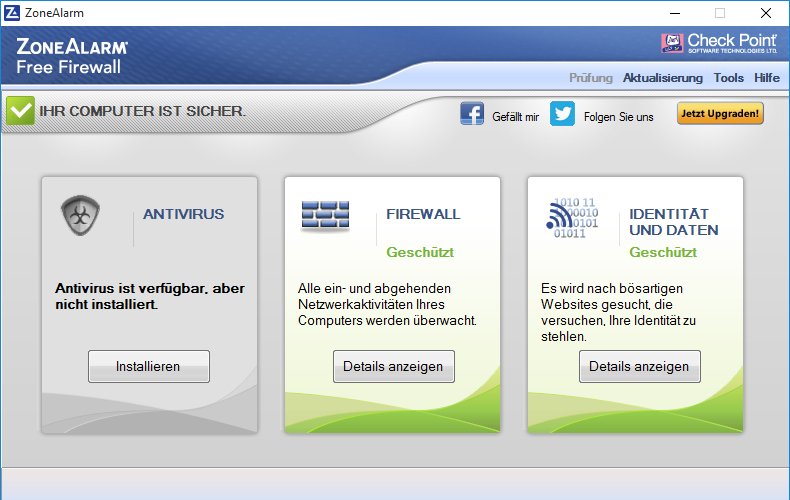 ZoneAlarm Free Antivirus + Firewall Download: Virenschutz und ...