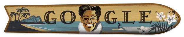 Duke Kahanamoku: Ein Brett für den Father of Surfing - Google-Doodle zum 125. Geburtstag