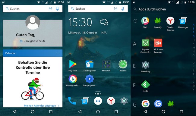 So sieht der Microsoft-Launcher auf Android 6.0 aus