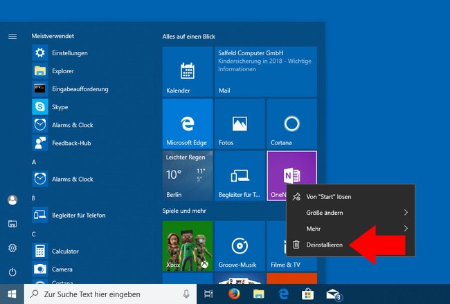 So deinstalliert ihr die OneNote-App