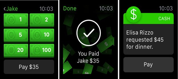 Via Apple Watch Geld an Freunde senden mit Square Cash