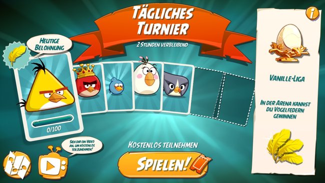 taegliches turnier spielen in der arena angry birds 2