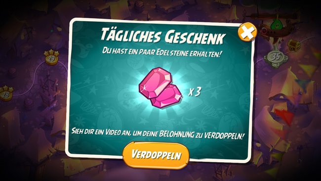 Taegliches geschenk mit video vergrößern angry birds 2