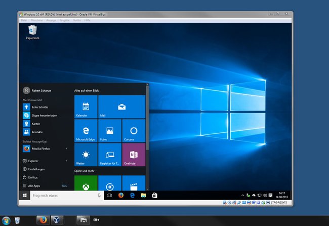 Mit Virtualbox installiert ihr Windows in einem Programm-Fenster unter eurem derzeitigen Betriebssystem.