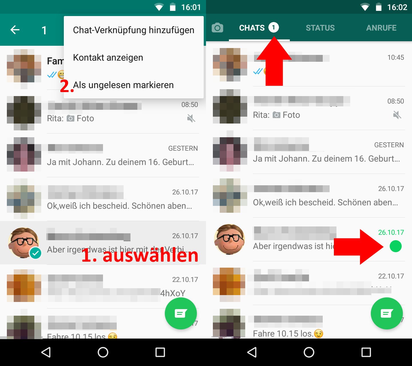 Ungelesen whatsapp löschen nachricht Whatsapp verlauf