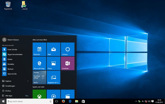 Windows 10 macht einen guten ersten Eindruck.