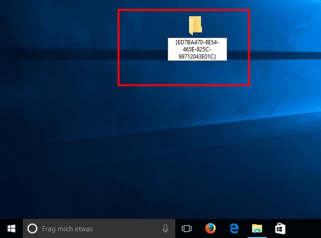 Windows 10: Benennt einen Order mit der angezeigten Zeichenkette, um den Godmode zu erstellen.