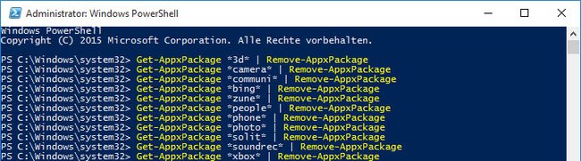 Mit den PowerShell-Befehlen löscht ihr vorinstallierte Apps in Windows 10