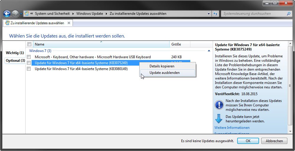 Windows 10/11: Einzelnes Update rückgängig machen