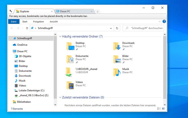 So zeigt Clover Tabs im Windows-Explorer an. (Bild: GIGA)