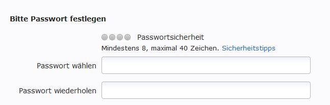 Web de Passwort eingeben