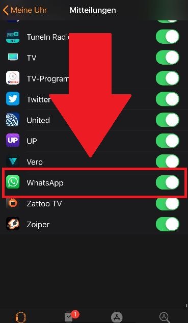 Aktiviert den Schalter bei WhatsApp. Bild: GIGA