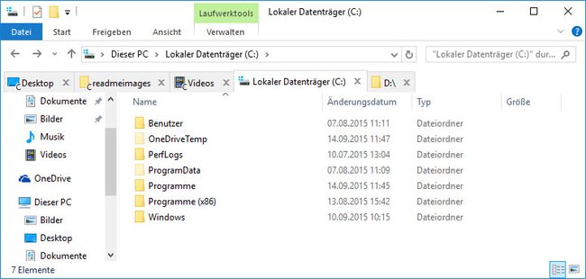 So zeigt QTTabBar Tabs im Windows-Explorer an. (Bild: GIGA)