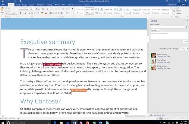 Word Real Time Authoring