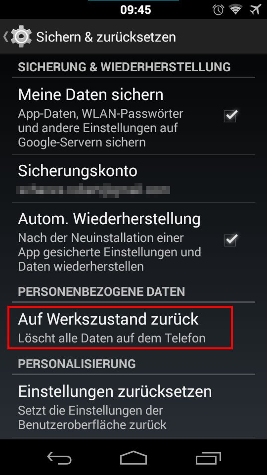 Wenn das Android-Smartphone mit Malware infiziert ist, hilft das Zurücksetzen auf Werkseinstellungen.