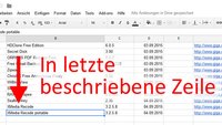 Excel: In letzte beschriebene Zeile springen