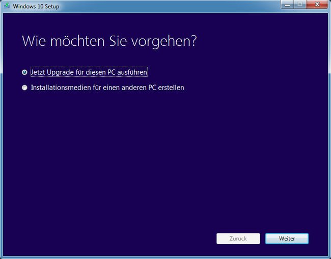 Mit dem Media Creation Tool von Microsoft installiert ihr Windows 10 trotz Upgrade-Fehler 80244019.