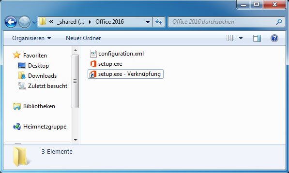 Alles ist für die Office-2016-Installation vorbereitet.