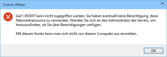 Die Fehlermeldung lässt auf falsche Netzwerk-Einstellungen schließen. Bildquelle: borncity.com