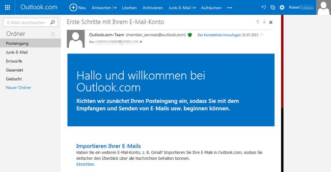Bei Problemen mit Outlook könnt ihr E-Mails vorübergehend auch auf Outlook.com checken und senden.