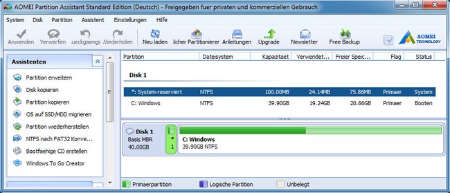 Hier seht ihr die Partition „System-reserviert“ (Bildquelle: GIGA)