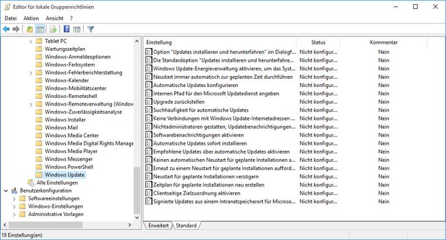 Wenn ihr Richtlinien festgelegt habt, können diese in Windows 10 auch die Meldung mit der Organisation verursachen.