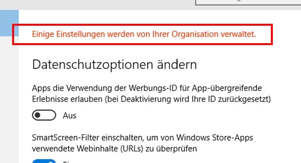 Viren & Bedrohungsschutz Wird Von Ihrer Organisation Verwaltet Windows 10: Einige Einstellungen werden von Ihrer Organisation
