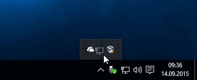 Windows 10: Mit der Maus könnt ihr auch Taskleisten-Symbole ausblenden.