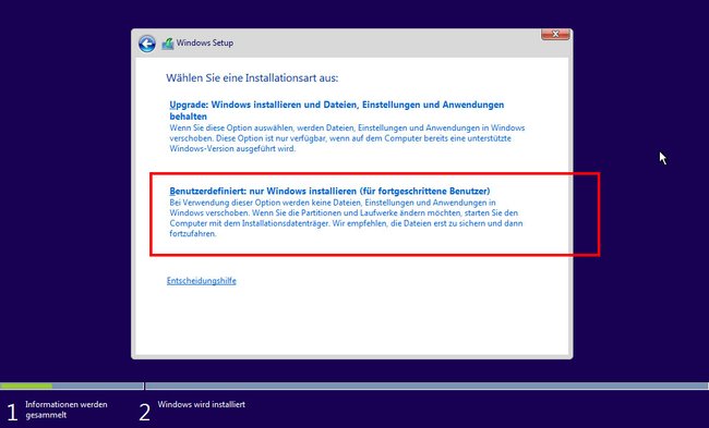 Hier könnt ihr während der Windows-Installation die alte Windows-Partition löschen. (Bildquelle: GIGA)