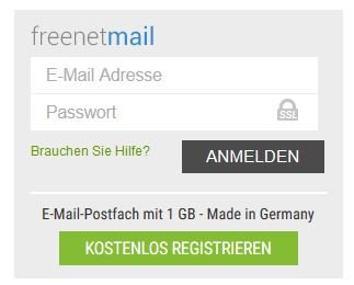 Freenet Login Daten eingeben