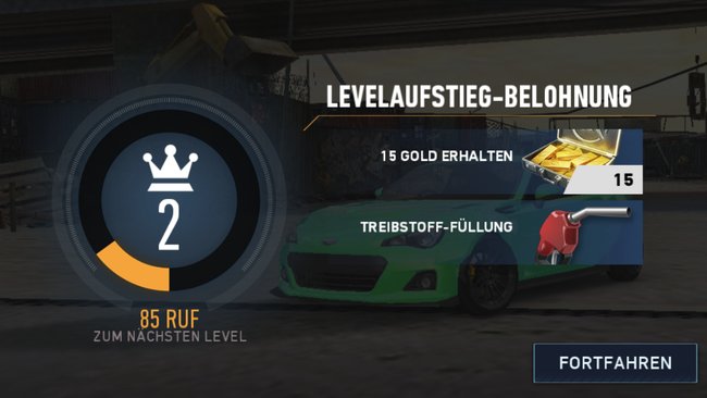 Levelaufstieg bei need for speed gibt ruf