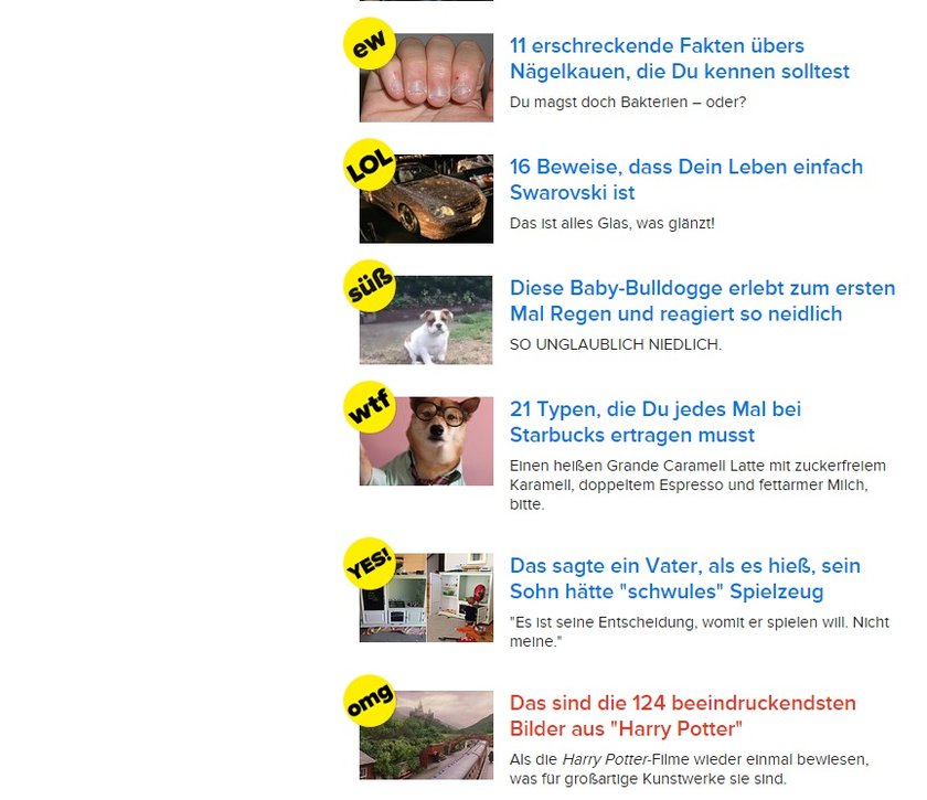 Clickbait von Buzzfeed