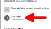 Windows 10: Gastkonto einrichten – so geht's