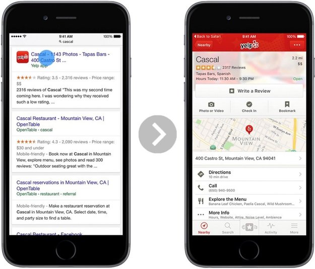 iOS 9: „Deep Links“ in Google-Suche erlauben direktes Öffnen von Apps