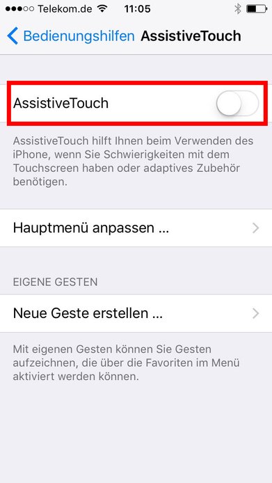 Mit der Funktion AssistiveTouch lässt sich das iPhone auch ohne Power-Button neu starten.