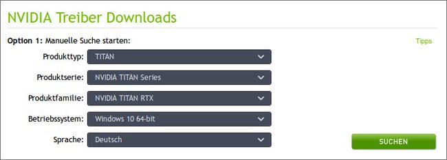 Hier ladet ihr Nvidia-Grafikkartentreiber herunter.