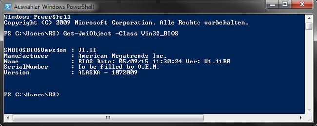 Auch mit der Powershell könnt ihr die PC-Seriennummer anzeigen. (Bildquelle: GIGA)